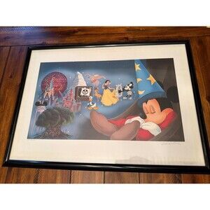 Disney Litho Signed Don Williams LE 1504/2000 Disney 18x27 No COA W/ Frame